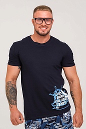 Мужская футболка «Семь футов» Синяя