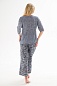 Пижама (джемпер и брюки) из кулирки Жасмин / Льняная палитра темно-синяя