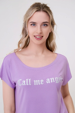 Футболка женская из вискозы Лирика / Лиловый Call me angel